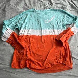 Blue white orange Bermuda long sleeve shirt